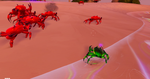 Crabs approaching the player.